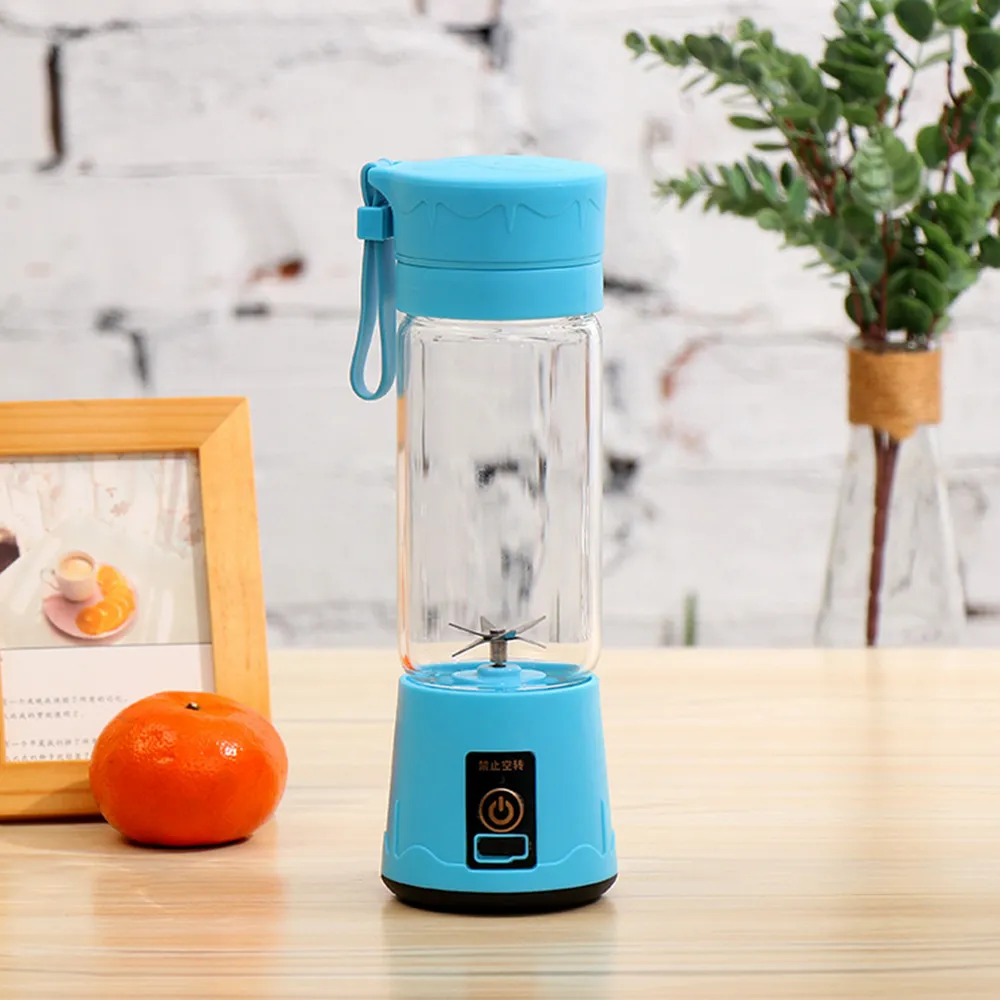 Portable Blender USB Personal Juicer Cup 6 Blades Rechargeable Fruit Mixing  Machine For Baby Travel 380ml 